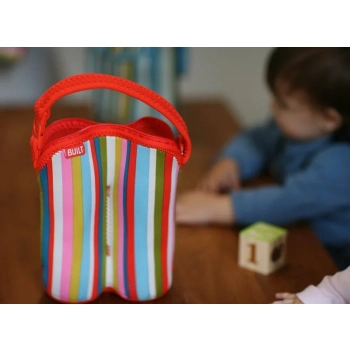 BUILT Bottle Buddy - Termoopakowanie do butelek podwójne (Baby Pink Stripe)