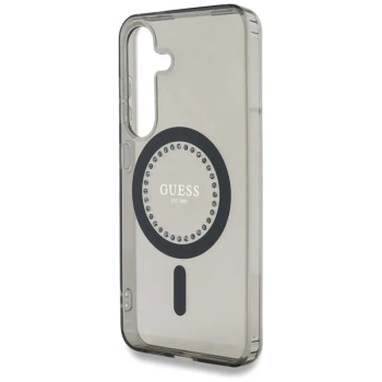 Guess Rhinestones Printed Classic Logo MagSafe - Etui do Samsung Galaxy S25 (czarny)