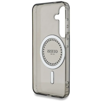 Guess Rhinestones Printed Classic Logo MagSafe - Etui do Samsung Galaxy S25 (czarny)