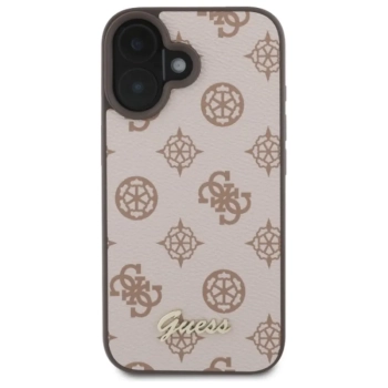 Guess Peony Script MagSafe - Etui iPhone 16 (brązowy)