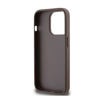 Guess 4G Bottom Stripe Metal Logo Collection - Etui iPhone 15 Pro (brązowy)