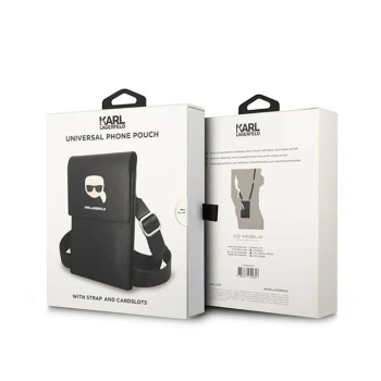 Karl Lagerfeld Metal Karl Head Wallet Phone Bag - Torba na smartfona i akcesoria (czarny)