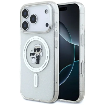 Karl Lagerfeld IML Karl Choupette Glitter MagSafe - Etui iPhone 17 Pro Max (przezroczysty)