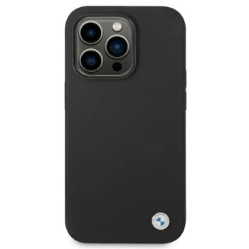 BMW Liquid Silicone Case Metal Logo - Etui iPhone 14 Pro Max (Czarny)