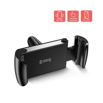 Crong Universal Smart Car Holder - Uniwersalny uchwyt samochodowy do telefonu 4"-6,5” (czarny)