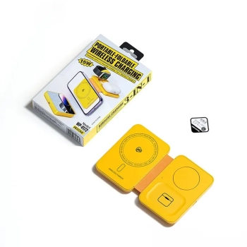 WEKOME WP-U172 - Ładowarka bezprzewodowa 3w1 z MagSafe do iPhone, Apple Watch i AirPods + lusterko (Żółty)