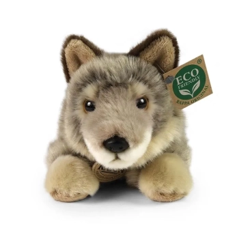 Rappa - Pluszowa realistyczna maskotka Wilk leżący 20 cm Eco-Friendly