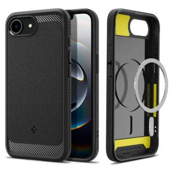 Spigen Rugged Armor Mag MagSafe - Etui do iPhone 16e (Matte Black)