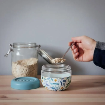 Quokka Bubble Food Jar - Pojemnik plastikowy na żywność / lunchbox 500 ml (Watercolor Leaves)