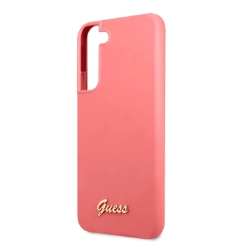 Guess Silicone Script Metal Logo - Etui Samsung Galaxy S22+ (fuksja)