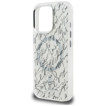 Karl Lagerfeld IML Karl Script Pattern MagSafe - Etui iPhone 16 Pro Max (biały)
