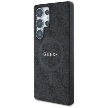 Guess Leather 4G Colored Ring Classic Logo MagSafe - Etui do Samsung Galaxy S25 Ultra (czarny)