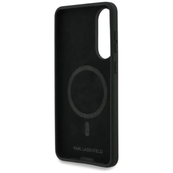 Karl Lagerfeld Silicone Double Heads And Circle MagSafe - Etui Samsung Galaxy S25 Edge (czarny)