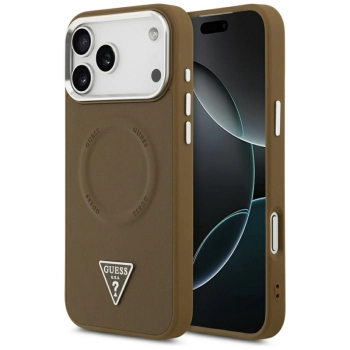 Guess Triangle Logo MagSafe - Etui iPhone 17 Pro (brązowy)