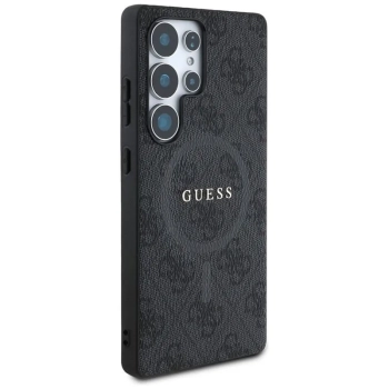 Guess Leather 4G Colored Ring Classic Logo MagSafe - Etui do Samsung Galaxy S25 Ultra (czarny)
