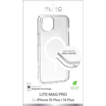 PURO LITEMAG PRO - Etui iPhone 15 Plus MagSafe (przezroczysty)