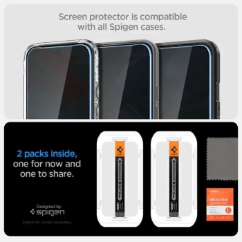 Spigen GLAS.TR EZ FIT Privacy 2-Pack - Szkło hartowane z filtrem prywatyzującym do Google Pixel 9 Pro XL 2 szt