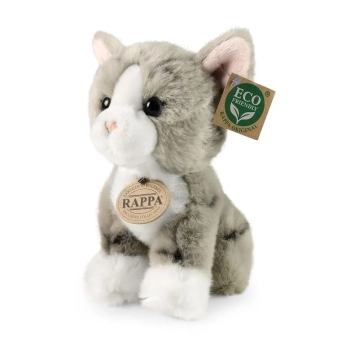 Rappa - Pluszowa realistyczna maskotka Kot szary siedzący 18 cm Eco-Friendly