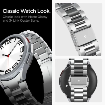 Spigen Modern Fit Band - Bransoleta do Samsung Galaxy Watch 6 Classic 47 mm (Srebrny)