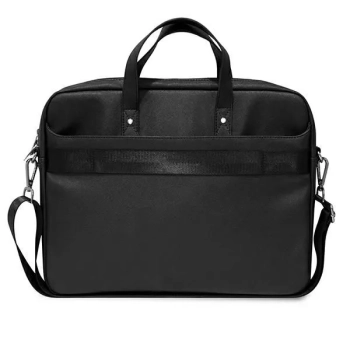 Guess Saffiano Triangle Logo Computer Bag - Torba na notebooka 16” (czarny)