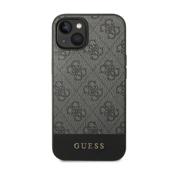 Guess 4G Bottom Stripe Metal Logo Collection - Etui iPhone 14 Plus (szary)