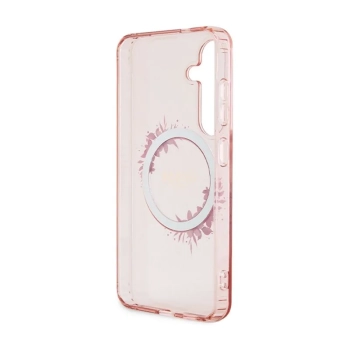 Guess IML Flowers Wreath MagSafe - Etui Samsung Galaxy S24 (różowy)