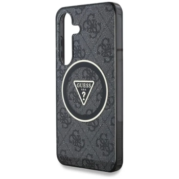 Guess 4G Glitter Triangle Buttons MagSafe - Etui do Samsung Galaxy S25 (czarny)