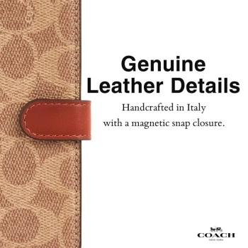 Coach Folio Signature C Case - Etui 2w1 z klapką iPhone 15 Pro Max (Tan)