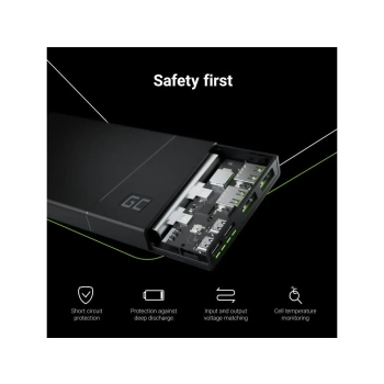 Green Cell PowerPlay10S - Power bank 10000 mAh z szybkim ładowaniem 2x USB Ultra Charge oraz 2x USB-C PD 18W