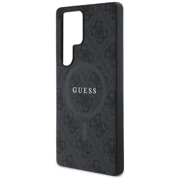 Guess Leather 4G Colored Ring Classic Logo MagSafe - Etui do Samsung Galaxy S25 Ultra (czarny)