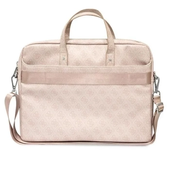 Guess Saffiano 4G Triangle Logo Computer Bag - Torba na notebooka 16” (różowy)