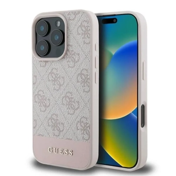 Guess 4G Bottom Stripe - Etui iPhone 16 Pro Max (różowy)