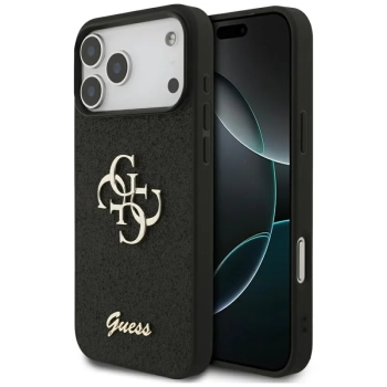 Guess Fixed Glitter Big 4G - Etui do iPhone 17 Pro Max (czarny)