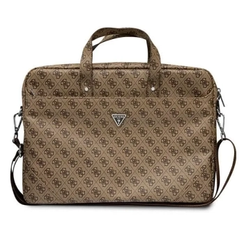 Guess Saffiano 4G Triangle Logo Computer Bag - Torba na notebooka 16” (brązowy)
