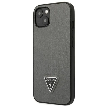 Guess Saffiano Triangle Logo Case - Etui iPhone 13 (srebrny)