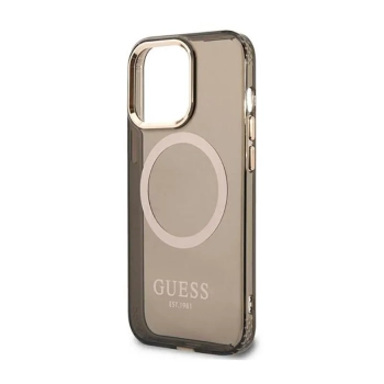 Guess Gold Outline Translucent MagSafe - Etui iPhone 13 Pro (czarny)
