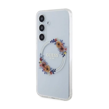 Guess IML Flowers Wreath MagSafe - Etui Samsung Galaxy S24 (przezroczysty)