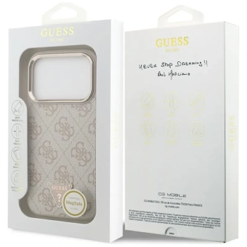 Guess 4G Triangle Logo MagSafe - Etui iPhone 17 Pro (różowy)