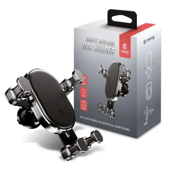 Crong Gravity Auto-Lock Car Holder - Uchwyt samochodowy grawitacyjny do telefonu 4,7”-6,5” (czarny)