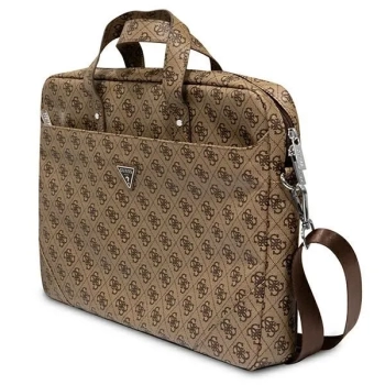 Guess Saffiano 4G Triangle Logo Computer Bag - Torba na notebooka 16” (brązowy)
