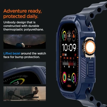 Spigen Rugged Armor - Obudowa do Apple Watch Ultra 1/2 49 mm (Navy Blue)