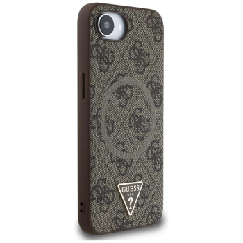 Guess 4G Ring Triangle Logo MagSafe - Etui do iPhone 16e (brązowy)