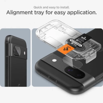 Spigen Optik.TR EZ Fit Camera Lens Protector 2-Pack - Szkło ochronne na obiektyw do Google Pixel 8A (2 szt) (Czarny)