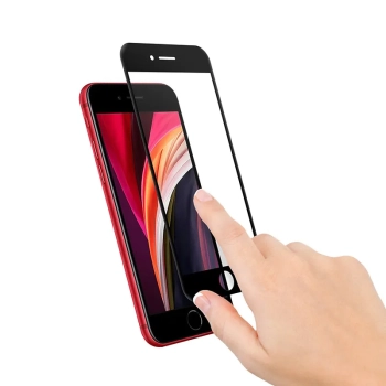 Crong 3D Armour Glass - Szkło hartowane 9H na cały ekran iPhone SE (2022/2020) / 8 / 7 + ramka instalacyjna