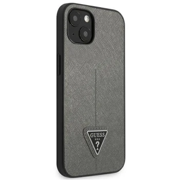 Guess Saffiano Triangle Logo Case - Etui iPhone 13 (srebrny)