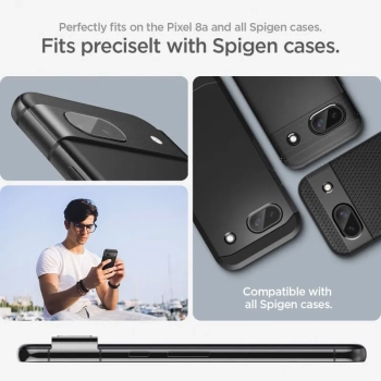 Spigen Optik.TR EZ Fit Camera Lens Protector 2-Pack - Szkło ochronne na obiektyw do Google Pixel 8A (2 szt) (Czarny)
