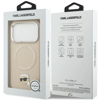 Karl Lagerfeld Karl Pin MagSafe - Etui iPhone 17 Pro Max (beżowy)