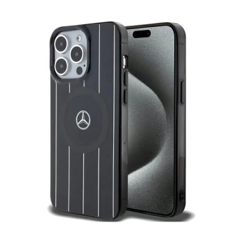 Mercedes Double Layer Crossed Lines MagSafe - Etui iPhone 15 Pro Max (czarny)
