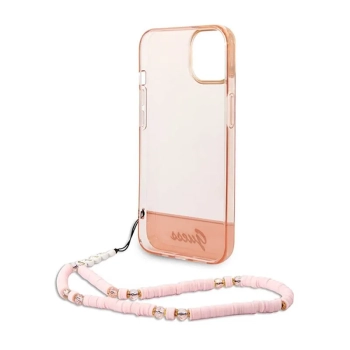 Guess Translucent Pearl Strap - Etui iPhone 14 Plus (różowy)