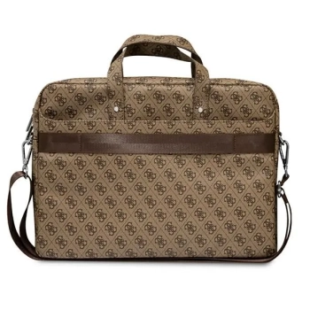 Guess Saffiano 4G Triangle Logo Computer Bag - Torba na notebooka 16” (brązowy)